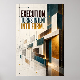 Poster Execução Transforma Intenção em Forma Motivacional