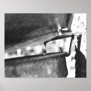 Póster Executando Arte de Lápis Preto do Balde Sap do Map