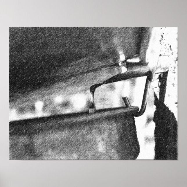 Póster Executando Arte de Lápis Preto do Balde Sap do Map (Frente)