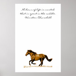 Poster Executando Cotação Inspiracional Horse