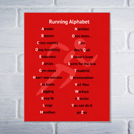 Poster Executando inspiração vermelha alfabética