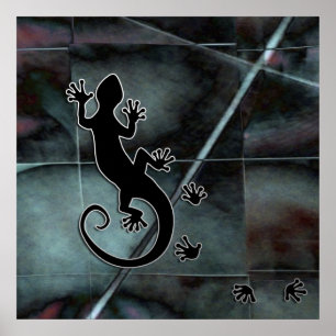 Póster Executando o Gecko mosaico