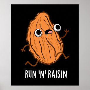 Poster Executar N Aumentar Comida Engraçado Pun Escuro BG