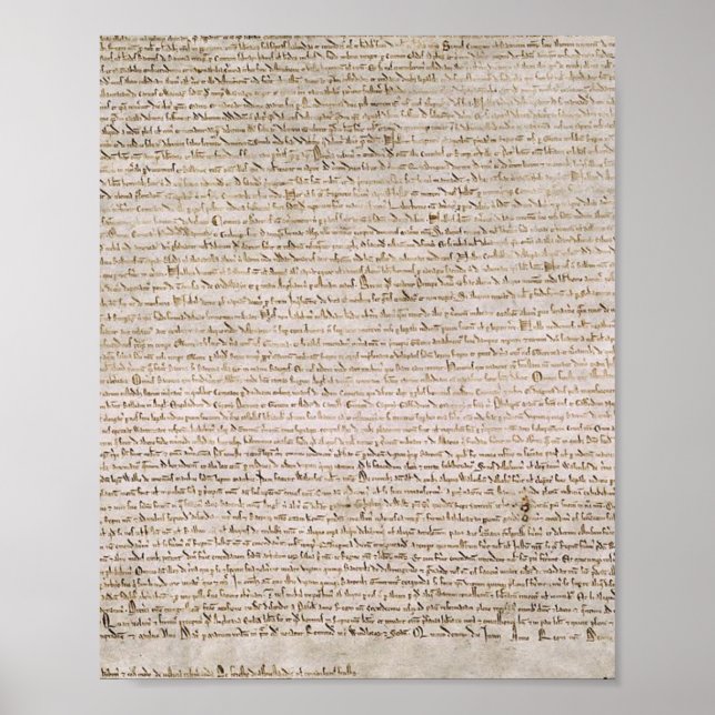 Poster Exemplificação Da Magna Carta De 1215 Cotton MS (Frente)