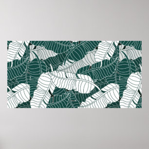 Poster exemplo de design do padrão das folhas de fundo v