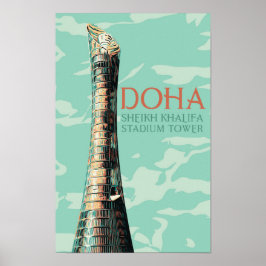 Poster Exemplo de Estádio Doha Sheikh Khalifa Qatar