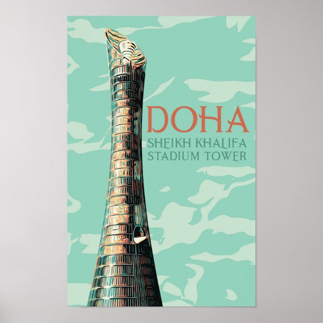 Poster Exemplo de Estádio Doha Sheikh Khalifa Qatar (Frente)