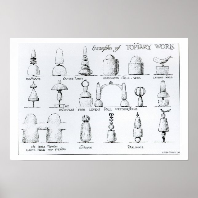 Póster Exemplos de trabalhos de Topiary, 1902 (gravura) ( (Frente)