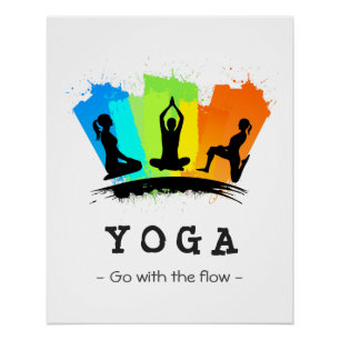 Póster Exercício à moda e colorido da IOGA de Pilates