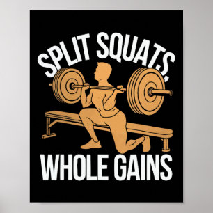 Poster Exercício de Agachamento Búlgaro Fitness Musculaçã
