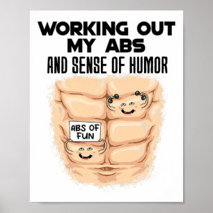 Poster Exercício engraçado de Abdômen Construção muscular