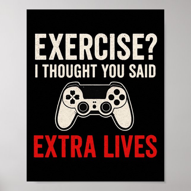 Poster Exercício Eu Achei Que Você Disse Vidas Extras - J (Frente)