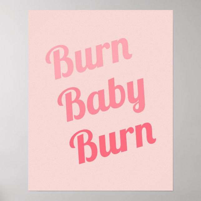 Poster Exercício Motivação Queimar Bebê Rosa (Frente)