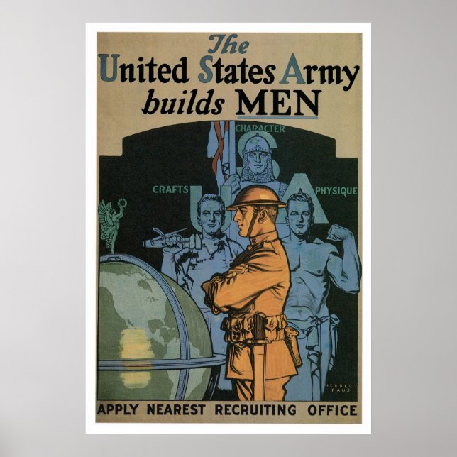 Poster Exército constrói homens (Frente)