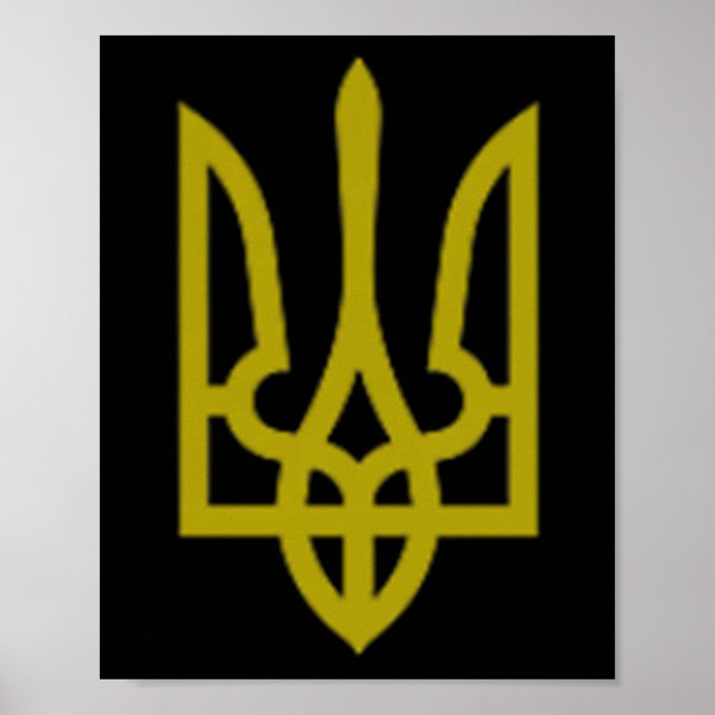 Poster Exército da Ucrânia Símbolo do Tridente Ucraniano  (Frente)