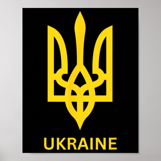 Poster Exército da Ucrânia Símbolo Tridente Meio Ucranian (Frente)