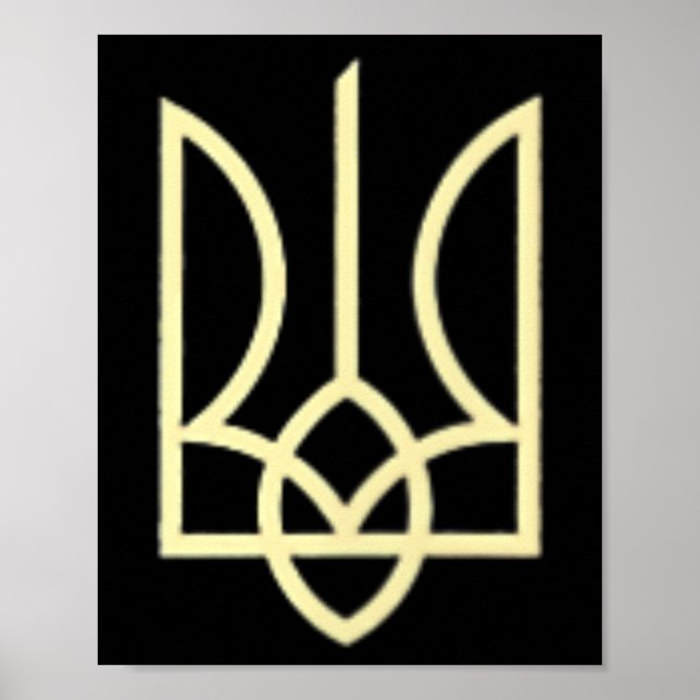 Poster Exército da Ucrânia Símbolo Tridente Meio Ucranian (Frente)