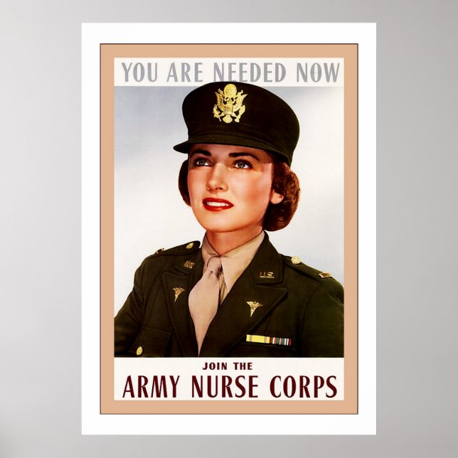 Poster Exército Enfermeiro ~ Vintage WW2 (Frente)