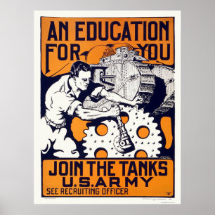 Poster Exército - Junte-se aos Tanques