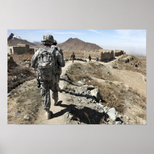 Póster Exército nacional afegão e soldados dos E.U.