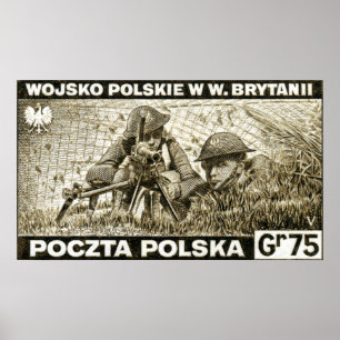 Póster Exército polonês de WWII em Inglaterra
