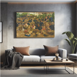 Póster Exército, primeiro Natal longe pintura vintage