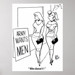 Poster Exército Quer Homens, Vintage Engraçado