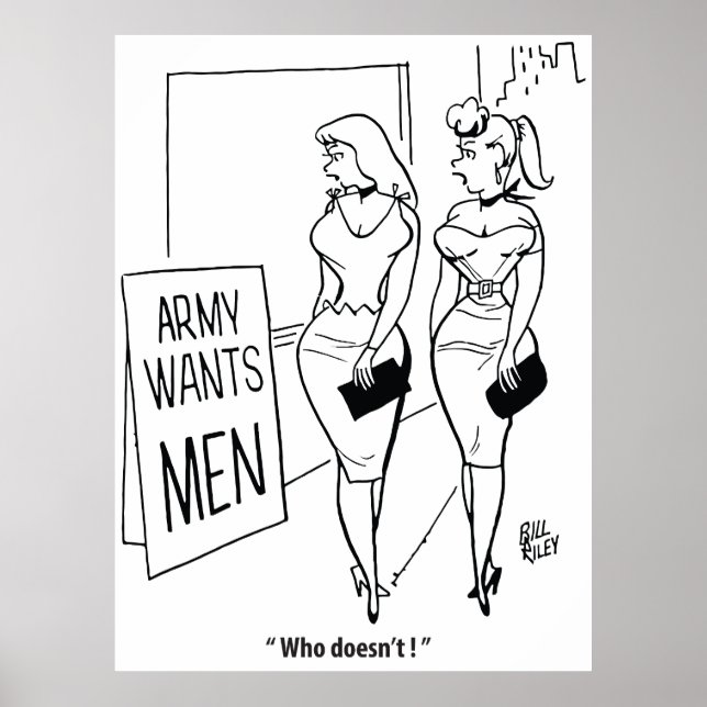 Poster Exército Quer Homens, Vintage Engraçado (Frente)