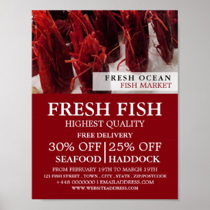 Poster Exibição De Camarão, Fishmonger/Esposa, Mercado De