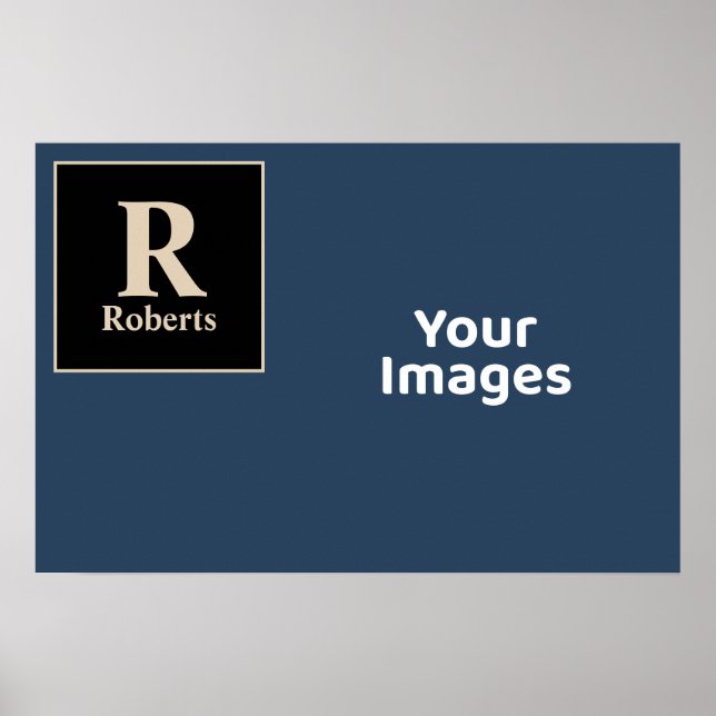 Poster Exibição de Foto Inicial/Nome da Família Azul/Vani (Frente)