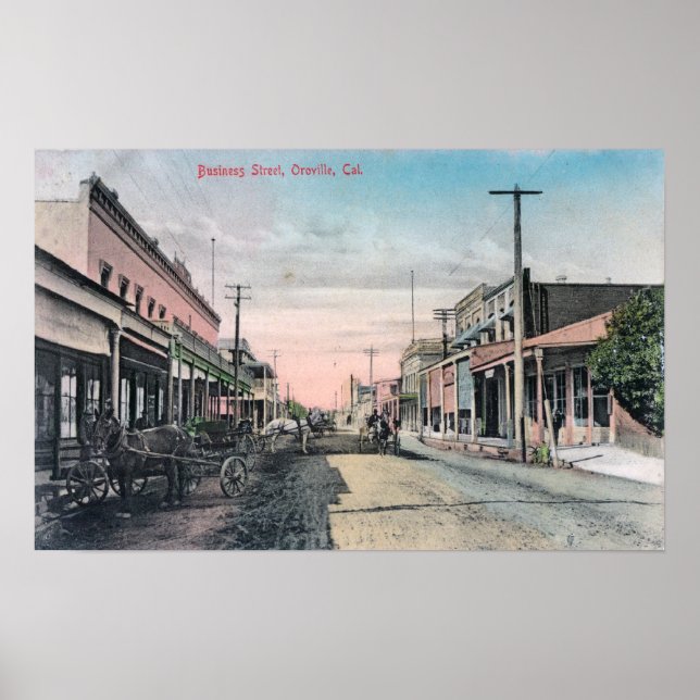 Póster Exibição de Seção de Negócios com Carruagems de Ca (Frente)