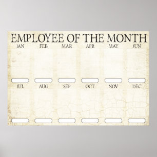 Poster exibição mensal de funcionários para fotos 4x6