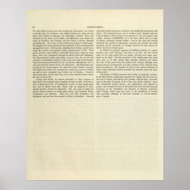 Poster Exibindo o Império de Charlemagne 814 AD 2 (Frente)