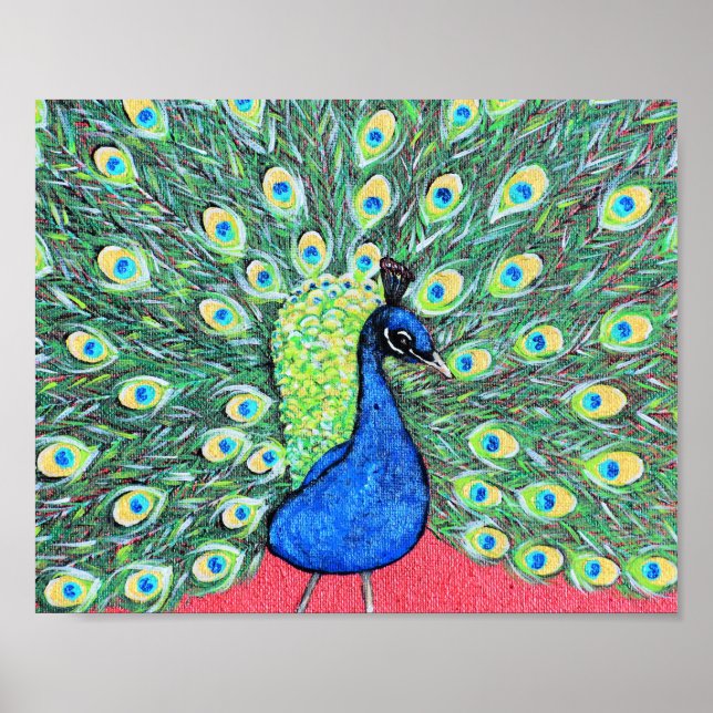 Poster Exibindo Pintura de Peacock (Frente)
