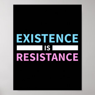 Poster Existência De Resistência Trans Rights Lgbt Pride