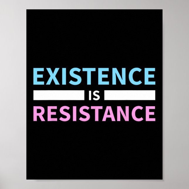 Poster Existência De Resistência Trans Rights Lgbt Pride  (Frente)