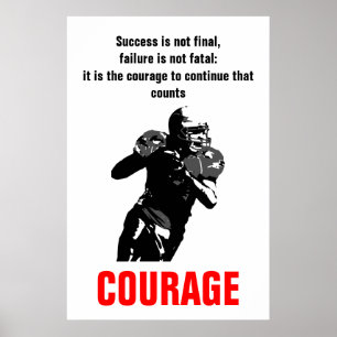 Poster Êxito Coragem Motivação Inspirativa de Futebol