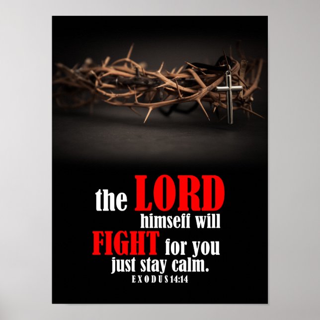 Poster Êxodo 14:14 O Senhor Mesmo Lutará (Frente)