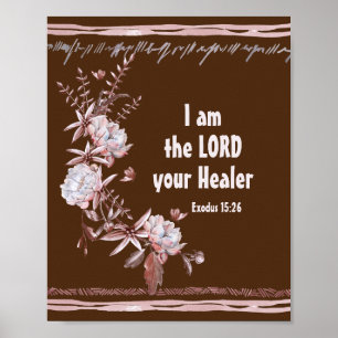 Poster Êxodo 15:26 Eu sou o Senhor Sua Bíblia Healer Vers