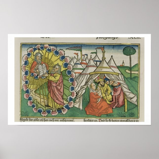 Póster Êxodo 20 1-5 Moisés que recebem os Dez Mandamentos (Frente)