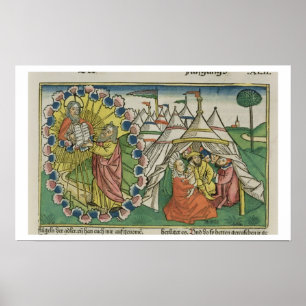 Póster Êxodo 20 1-5 Moses que recebe os dez mandamentos