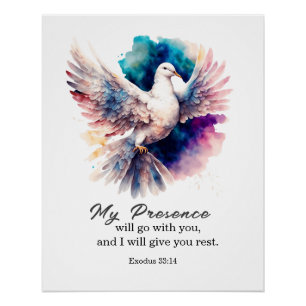 Póster Êxodo 33:14 Minha presença vai com você Bíblia