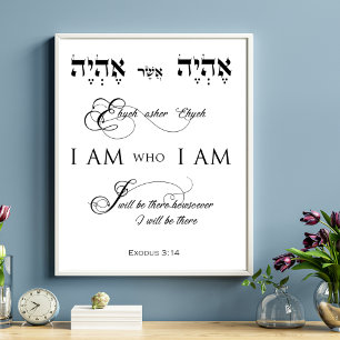 Poster Exodus 3 verse 14 I AM who I AM
