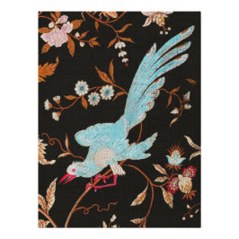 Póster Exotic Asian Birds And Flowers Embroidery