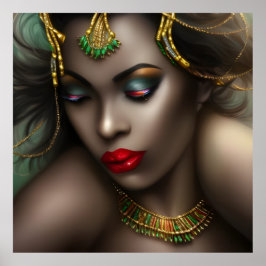 Poster Exótica mulher africana linda lábios vermelhos our