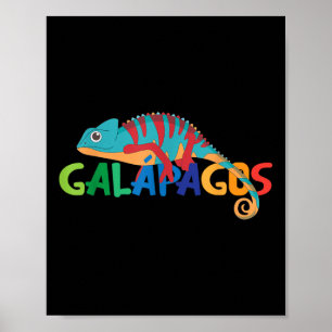 Poster Exótico Camaleão Colorido das Ilhas Galápagos