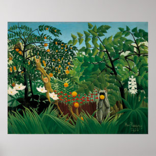 Poster exótico da paisagem de Henri Rousseau