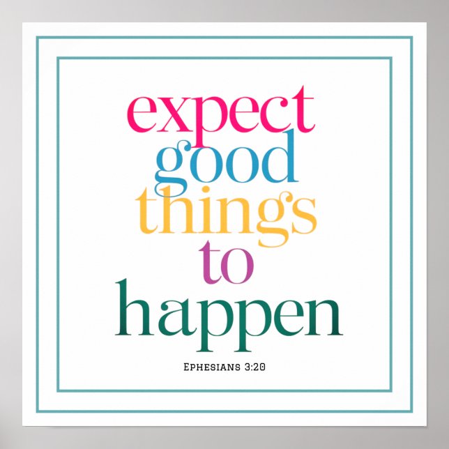 Poster Expect Good Things To Happen Christian Art Modern (Frente)