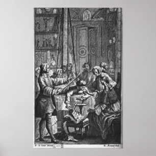 Póster Experiência elétrica feita em um homem