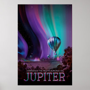 Poster Experimente O Poderoso Auroras Do JPL JUPITER NASA